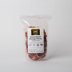 Traina Blood Orange Slices bag front view, gluten-free and kosher-certified fruit for recipes.