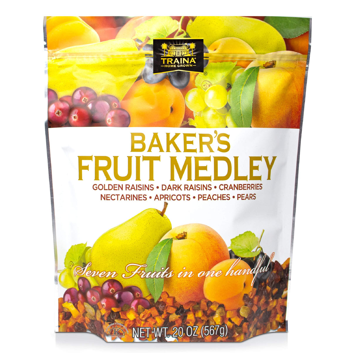 Traina Home Grown Baker’s Fruit Medley with diced peaches, ideal for on-the-go snacking