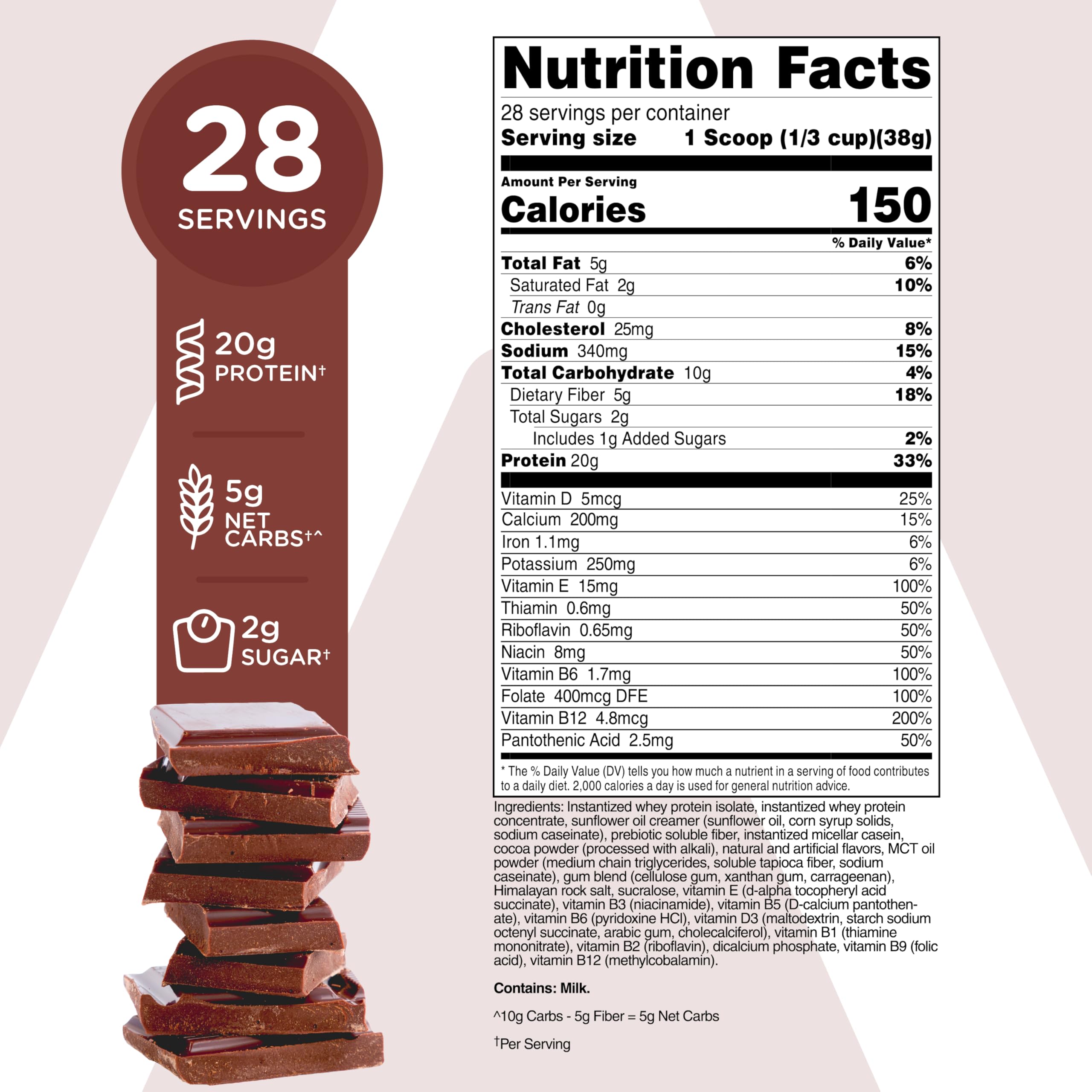 TransformHQ Meal Replacement Chocolate serving scoop shown for easy portion control