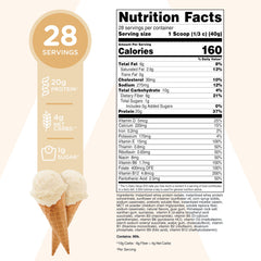 TransformHQ vanilla powder scoop highlighting convenient serving and portion control.