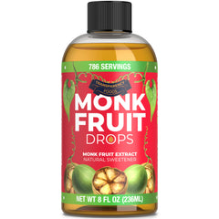 Transparency Foods monk fruit drops bottle top view for sugar-free sweetness