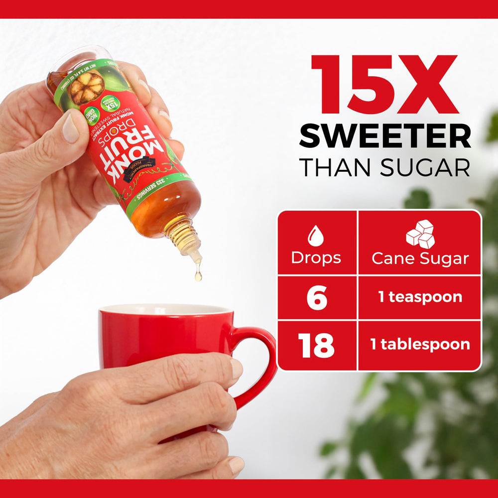 Transparency Foods Monk Fruit Drops coffee-cup, sugar-like sweetness with zero calories