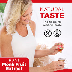 Coffee cup with Transparency Foods monk fruit drops adding zero-calorie sweetness