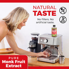 Transparency Foods monk fruit drops ingredients label showing no fillers