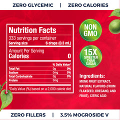 Transparency Foods Monk Fruit Drops pour, convenient on-the-go sweetener for tea