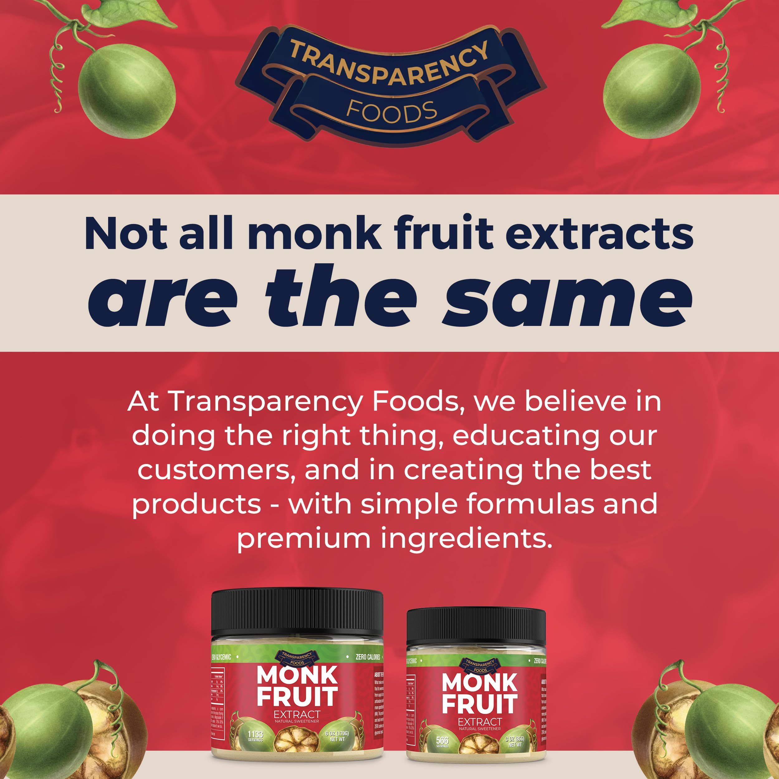GMP-certified seal and third-party lab testing icon for Transparency Foods sweetener