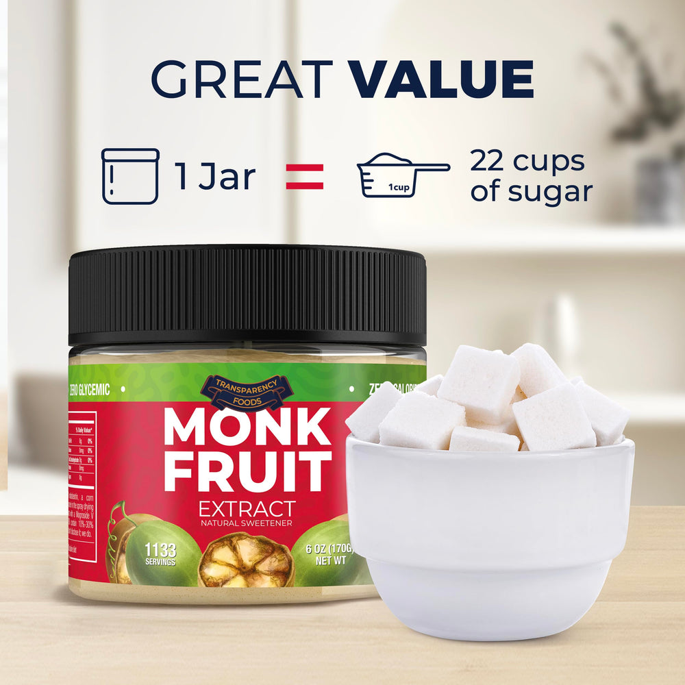 Oatmeal bowl with Transparency Foods monk fruit sweetener for sweetness