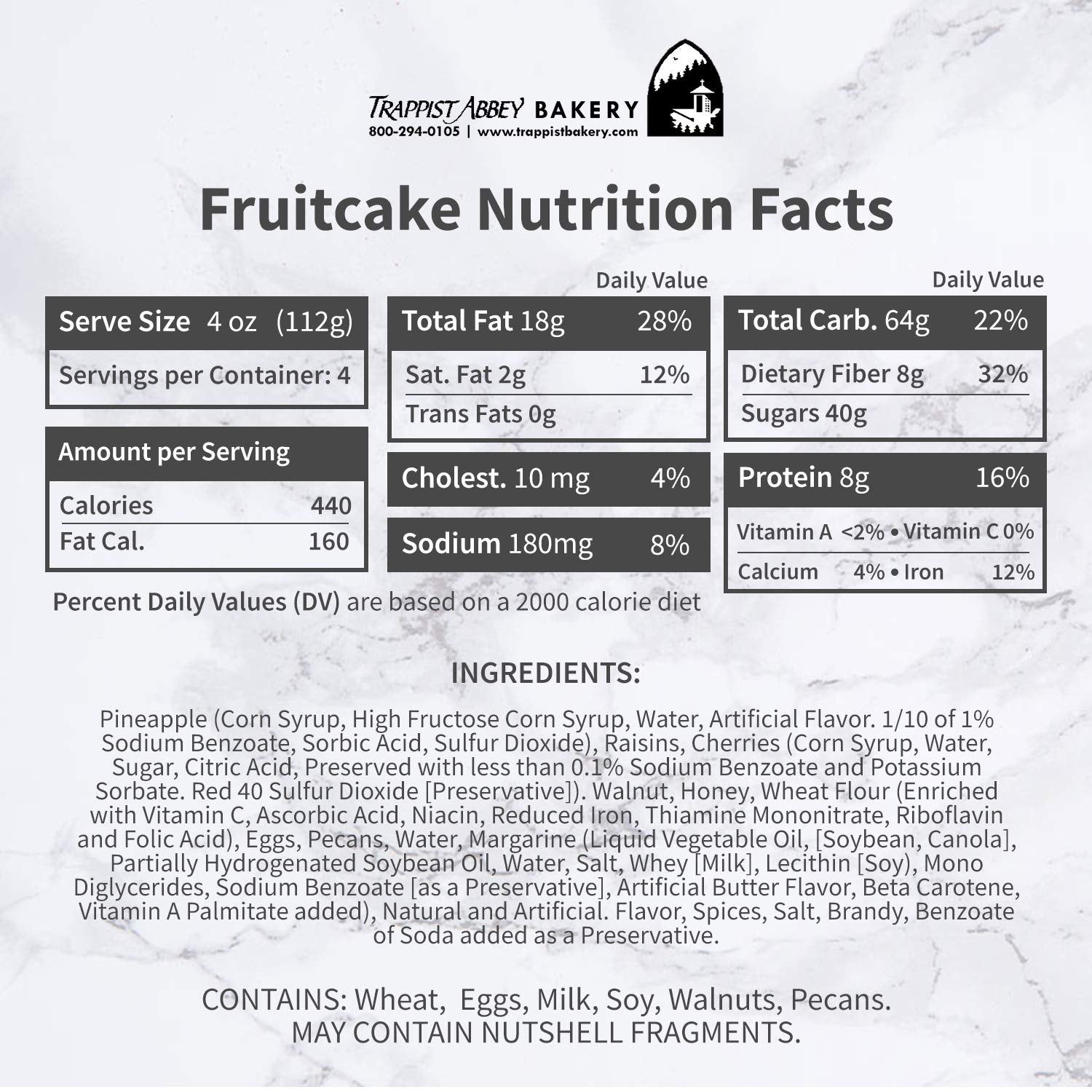 Trappist Abbey Fruitcake gift box—presentable packaging for gifting.