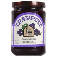 Trappist Boysenberry Seedless Jam jar, smooth seedless texture, ideal on toast