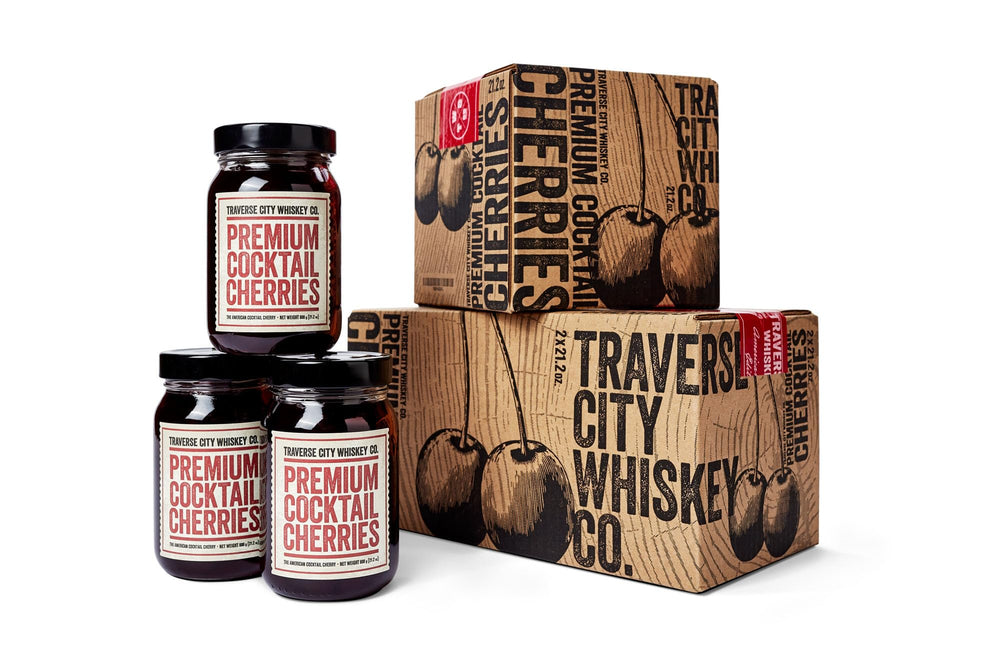 TRAVERSE CITY WHISKEY CO. slow-cooked cherries in copper-pot syrup for bold flavor.