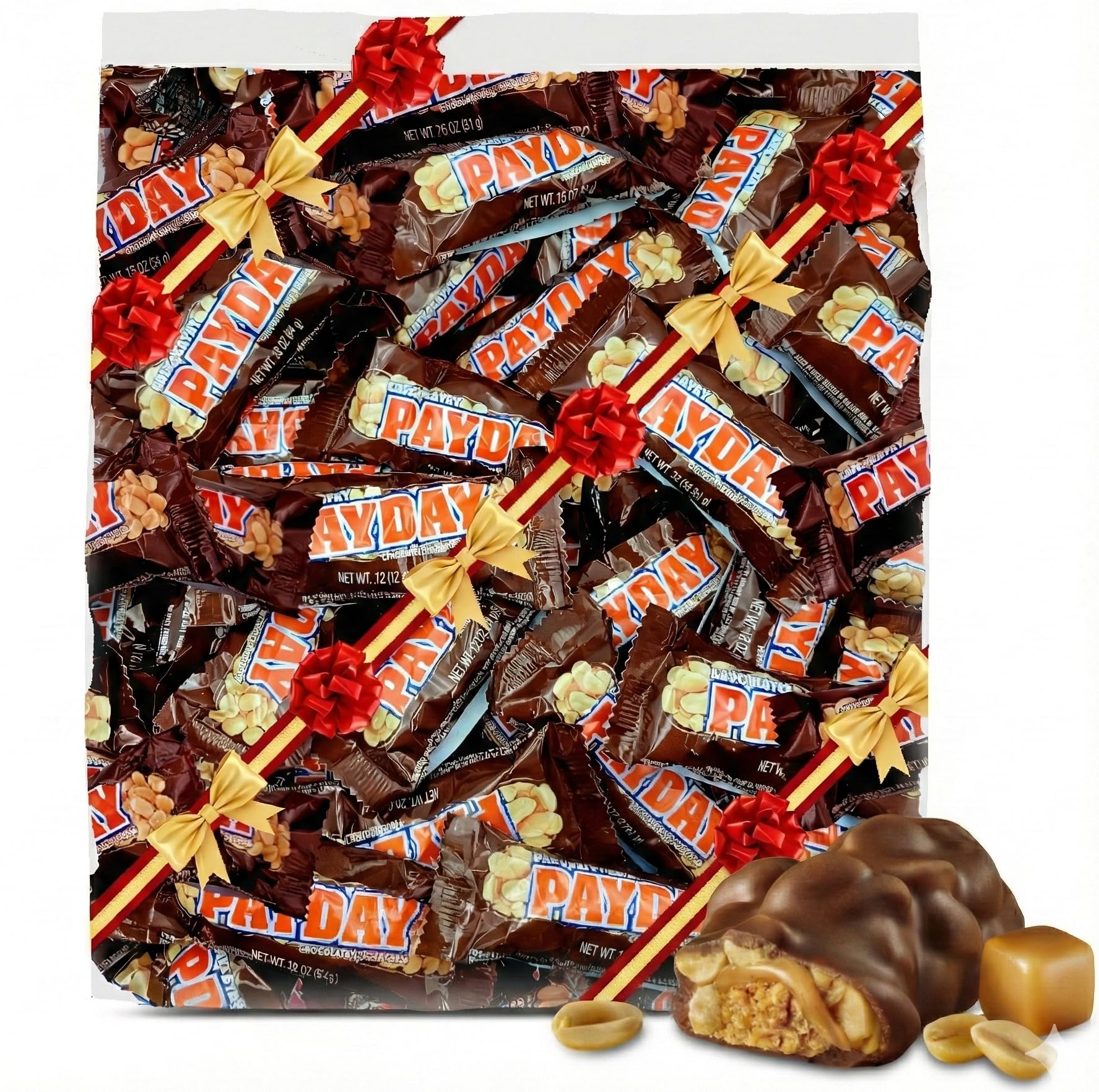 TreatBasket PaydayChocolate bar close-up with chocolate coating and peanuts, ideal for a satisfying snack.