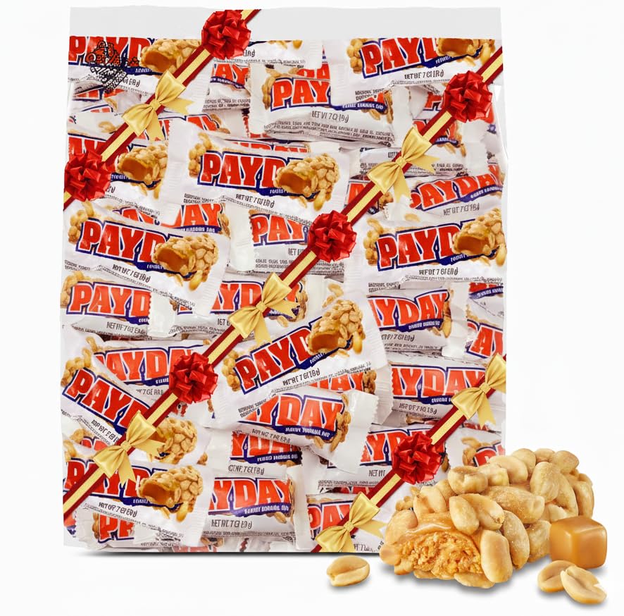 TREATBASKET PaydayPeanut Fun Size bars in bulk packaging, ideal for sharing.