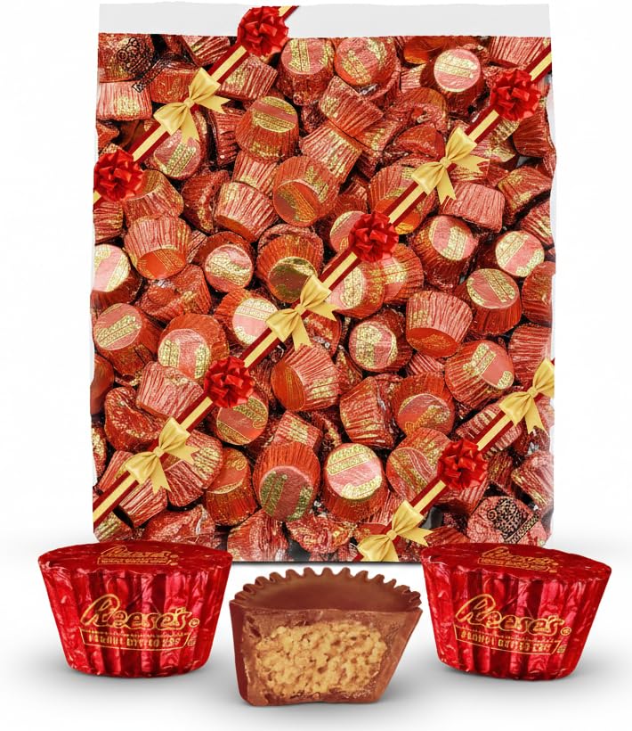 TreatBasket Reeses miniature cups in a Valentine foil-pack, ready for sharing.