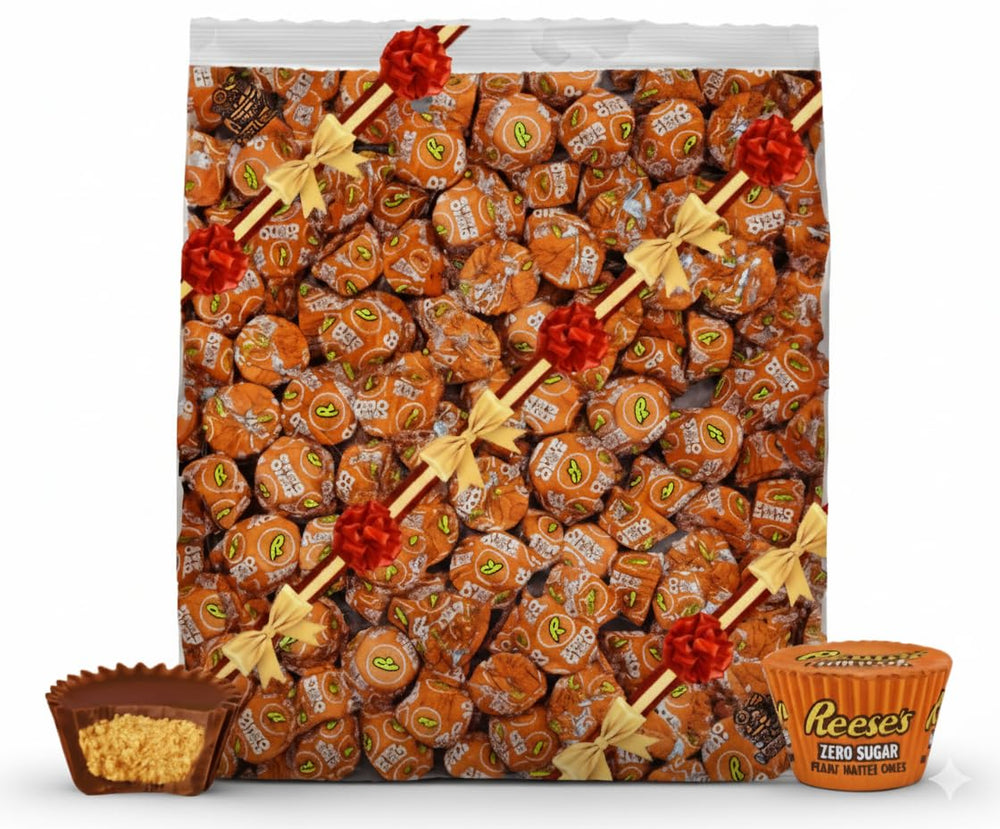 TREATBASKET Resse zero sugar cups in a 2 lb bulk pack for sharing.