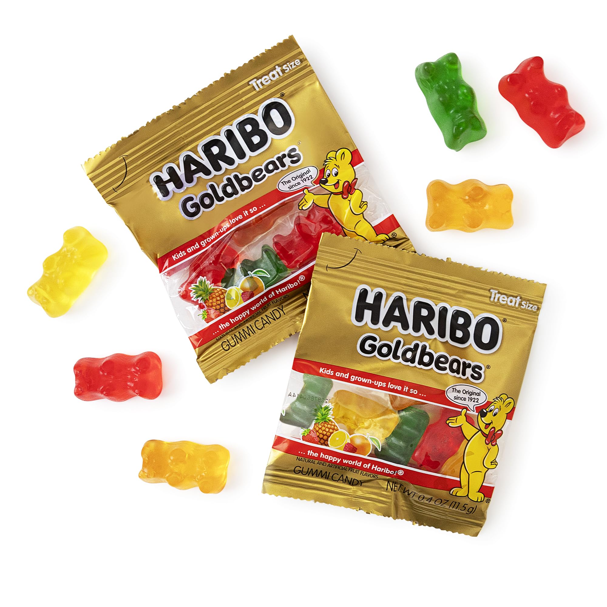 Treatizo Goldbears soft, chewy texture shown in a flavor variety display.