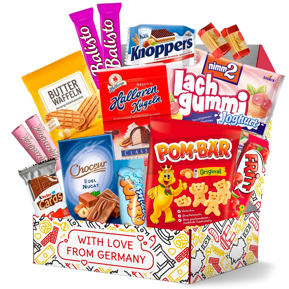 Treats from Home German Snack Box unboxing reveals premium chocolates.