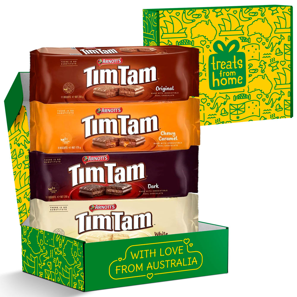 Treats from Home Tim Tam Dark Chocolate Pack, rich indulgence for chocolate lovers.