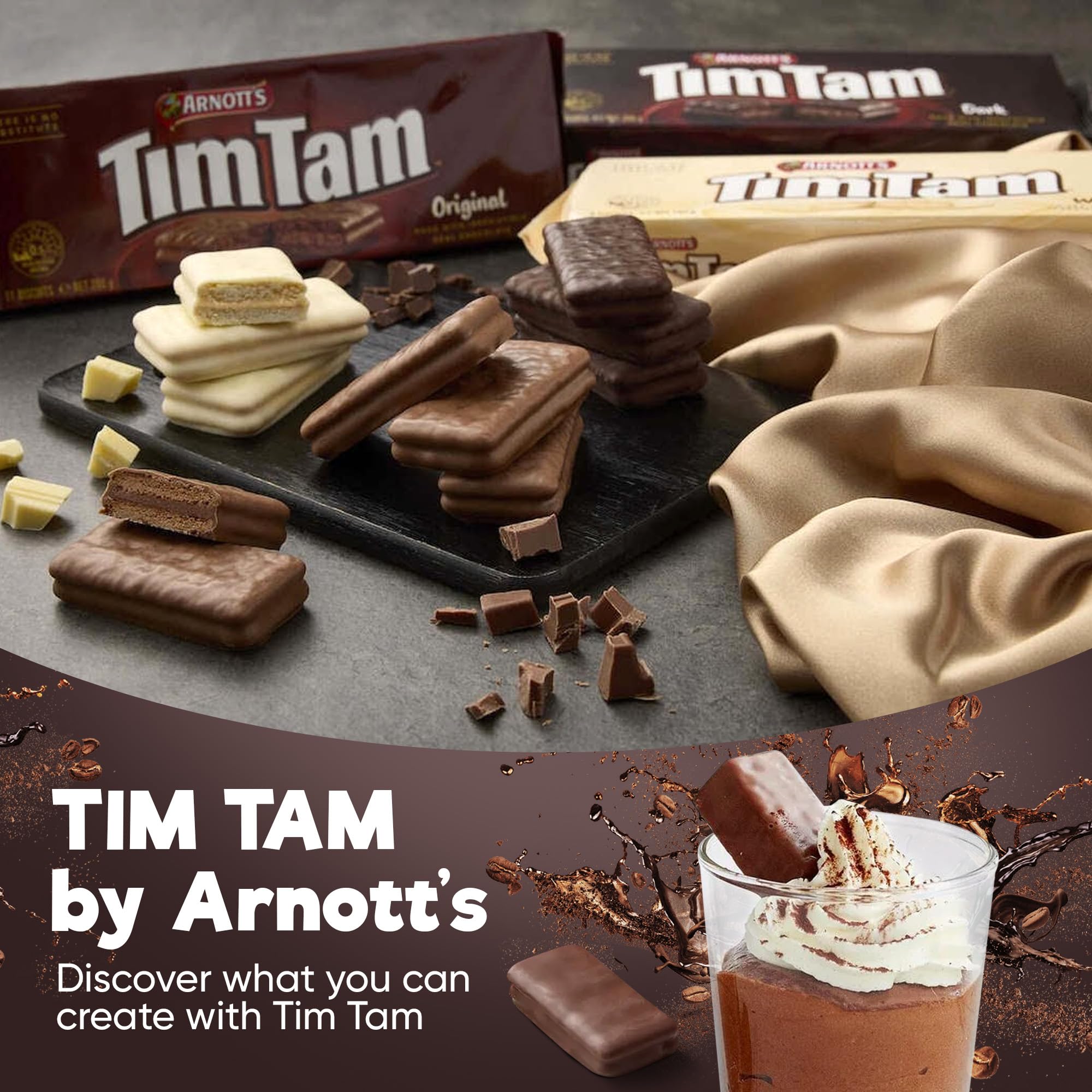 Snack box close-up from Treats from Home Tim Tam, showcasing premium packaging.