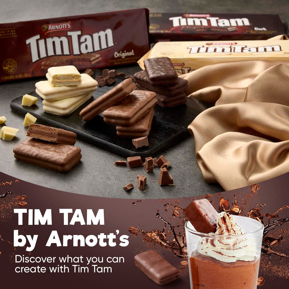 Snack box close-up from Treats from Home Tim Tam, showcasing premium packaging.