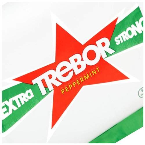 Trebor Extra Strong Peppermint Mints on shelf display invites trial