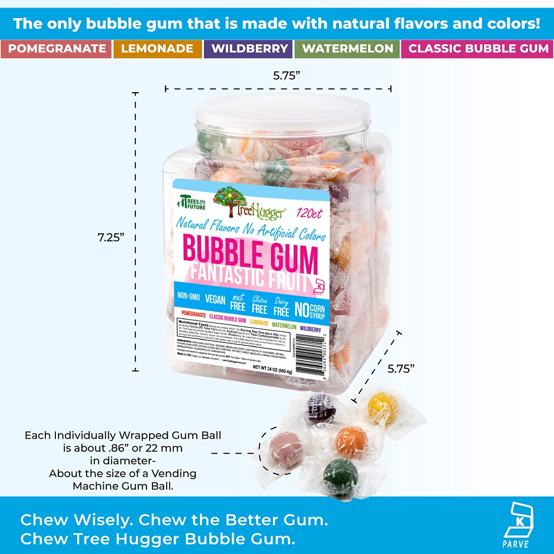 Tree Hugger Bubble Gum lemonade flavor offers bright citrus notes.
