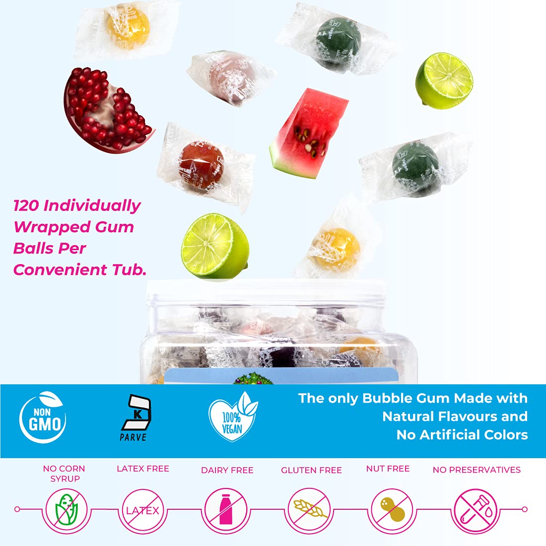 Tree Hugger Bubble Gum watermelon flavor perfect for summer snacks.