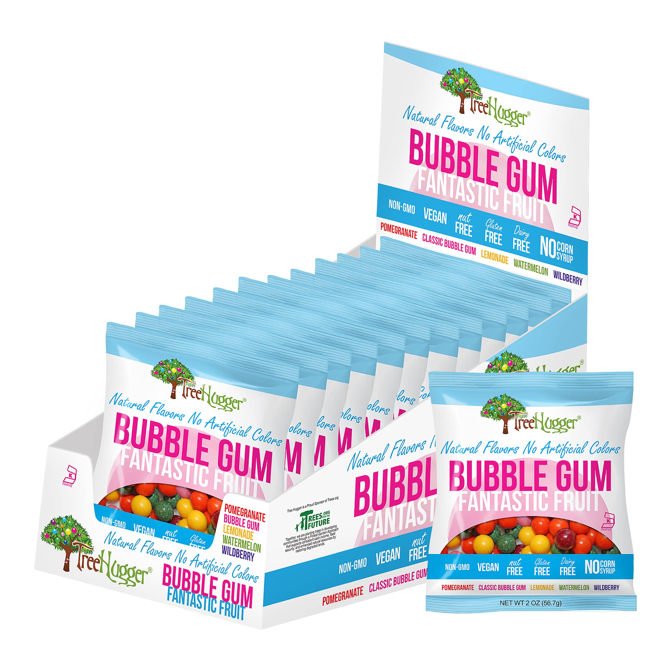 Tree Hugger Fantastic Fruit bubble gum pack 12x2 oz for sharing