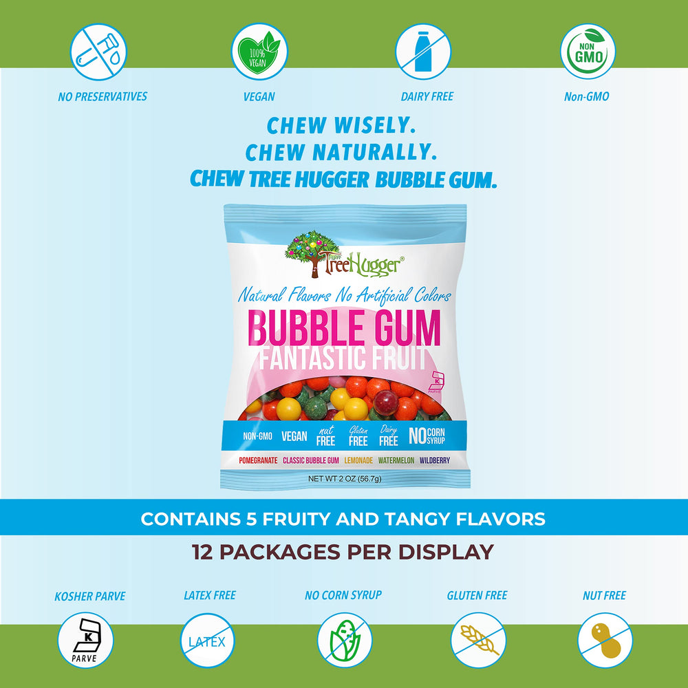 Tree Hugger Fantastic Fruit watermelon flavor gum, juicy and refreshing