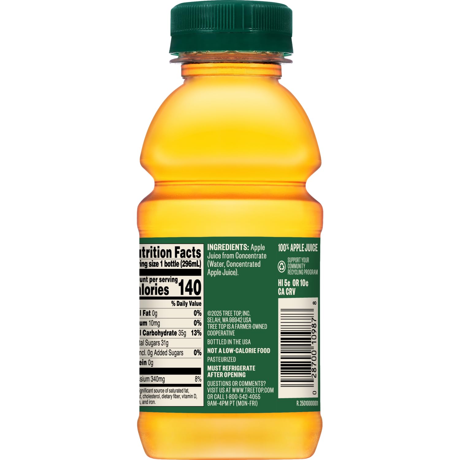 Tree Top apple juice bottle being poured for a quick drink