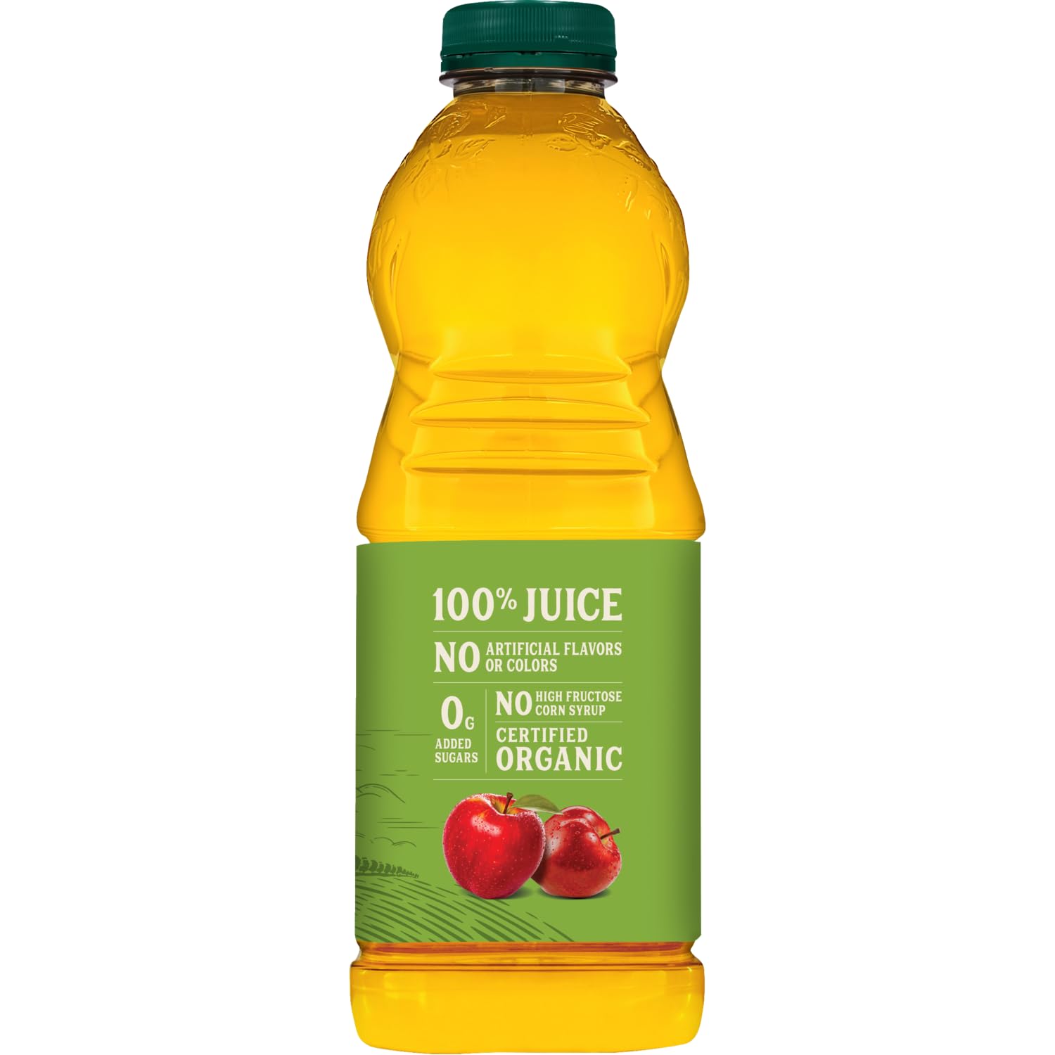 Tree Top Organic Apple Juice 64oz packaging on kitchen shelf