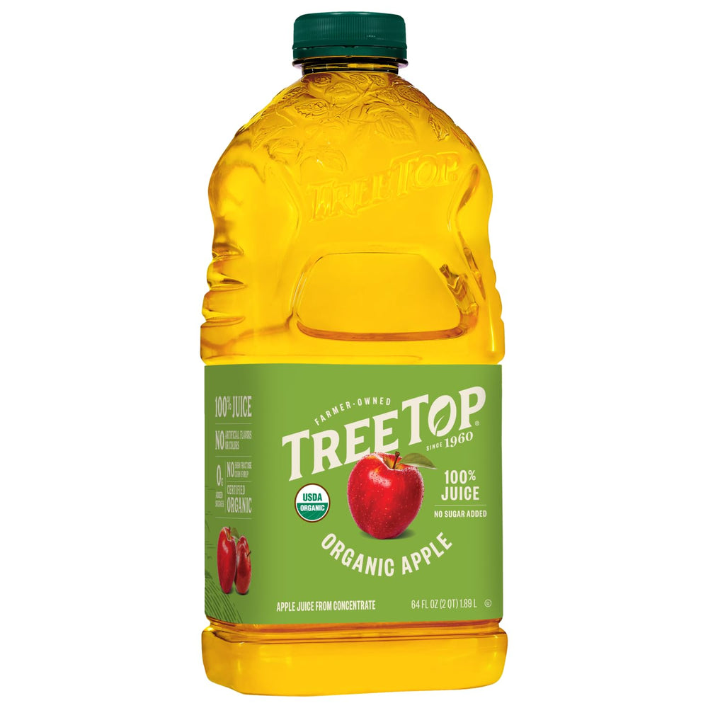 Tree Top Organic Apple Juice glass ready for family hydration