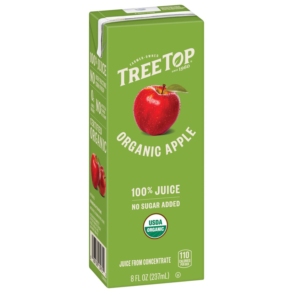 Tree Top Apple Juice served in a glass, naturally refreshing and clean-tasting.