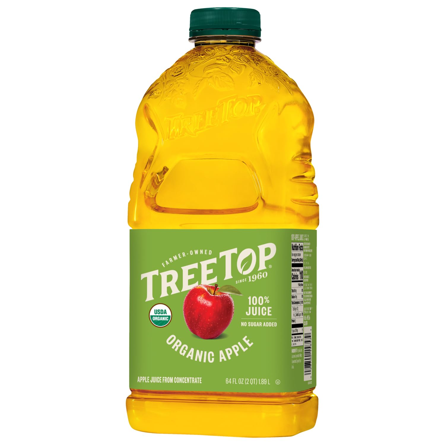 Tree Top Organic Apple Juice Washington orchard origin highlighting fresh apples