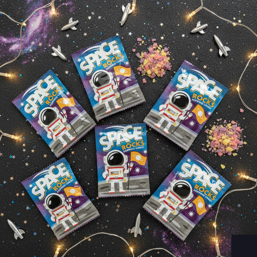 Tree Treasures Space Rocks space-themed flavors and cosmic crunch for events.