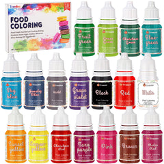 Treedoa 18-color liquid coloring set for vivid cake decorating and desserts