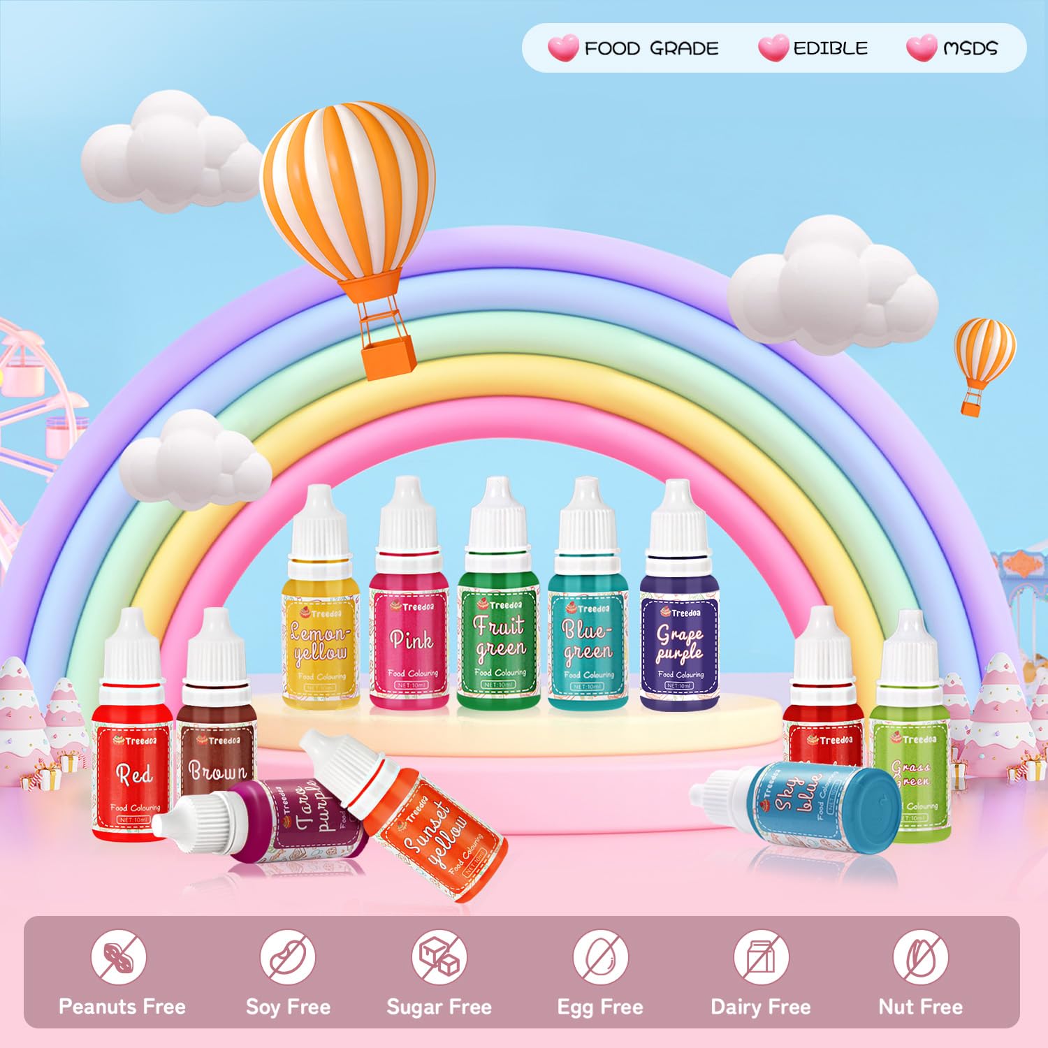 Treedoa cake decorating liquid dye for smooth icing colors