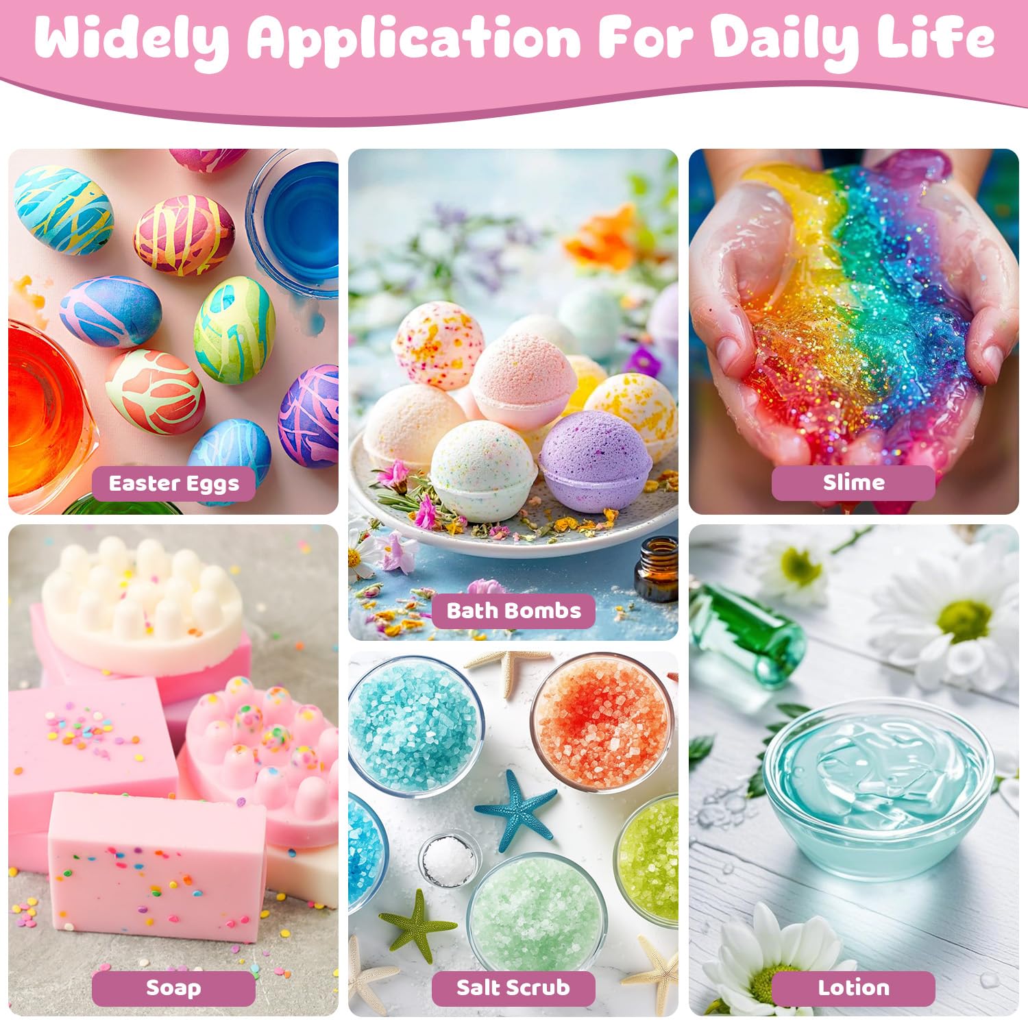 Treedoa coloring used in slime and DIY crafts for bold, non-toxic color options.
