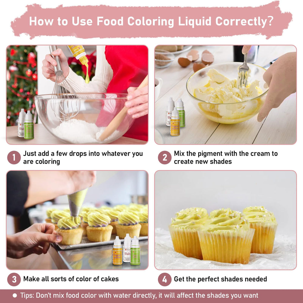 Treedoa vibrant color palette liquid coloring for desserts and crafts