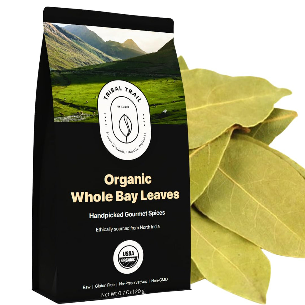 Tribal Trail Bay Leaves Whole in recyclable packaging ready for kitchen prep