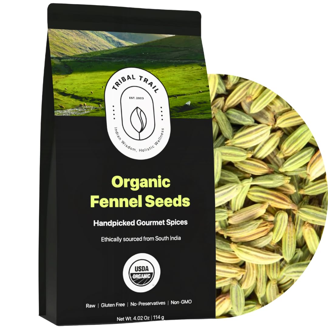 Tribal Trail fennel seeds in a recyclable kraft bag ready for cooking.