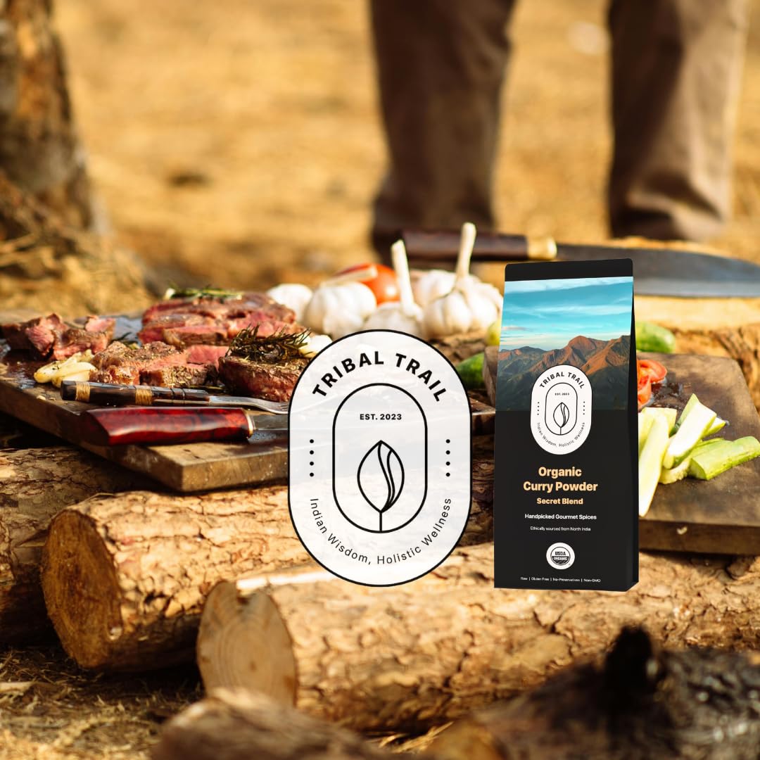 Tribal Trail Spice blend rustic kitchen scene showcases versatile use in stews and rice.