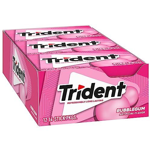 Bubblegum-colored gum sticks visible through wrapper.