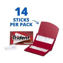 Close-up of cinnamon aroma on Trident packaging.