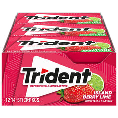 Trident Island Berry Lime packaging showcases on-the-go freshness and value.