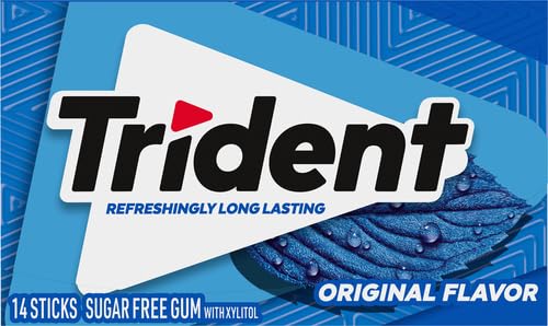 Trident Original gum on the go keeps breath fresh anywhere.
