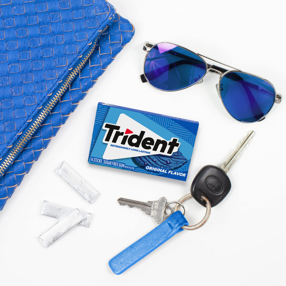 Xylitol ingredient highlighted on Trident packaging.