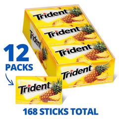 Trident Pineapple Twist bulk pack on display for convenient office or events.