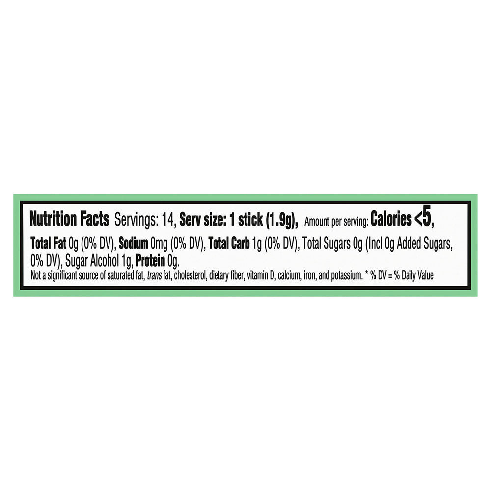 Trident Purely Spearmint gum sticks ready to chew with minty freshness.