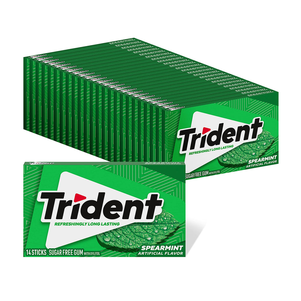 Trident Spearmint bulk pack on display, ideal for home or office stocking.