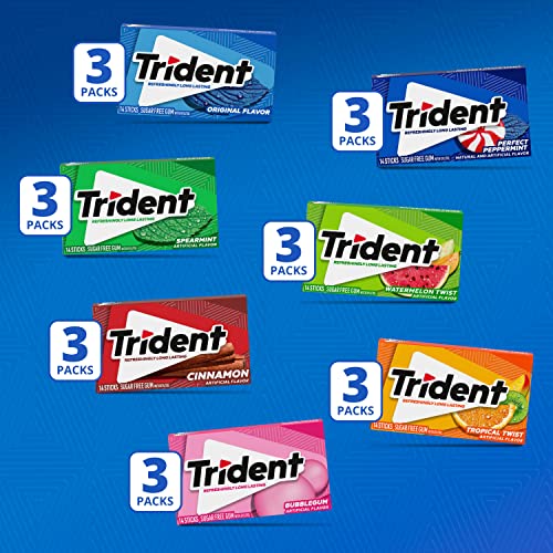 Trident sugar-free gum office-desk use supports quick breath refresh
